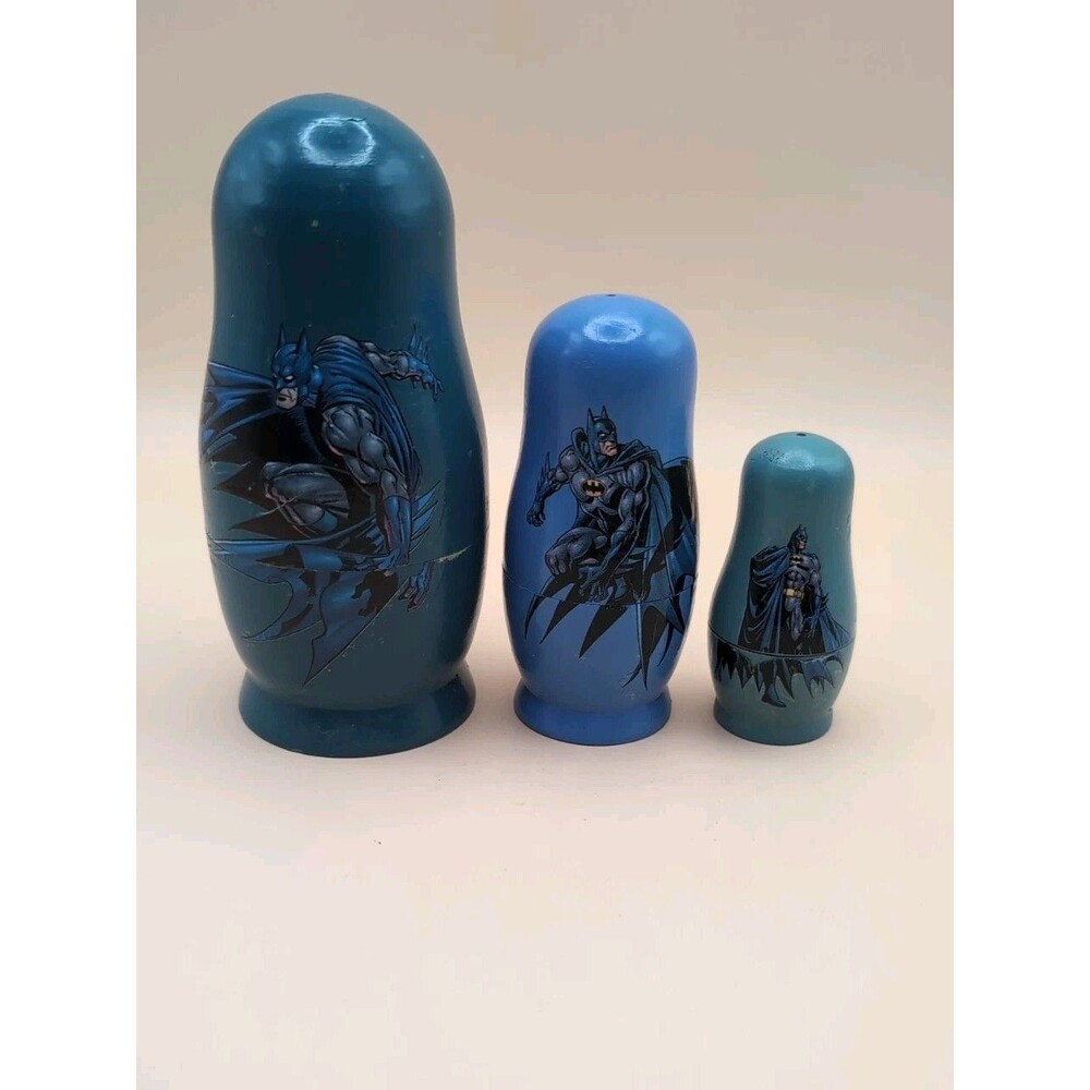 Russian Nesting Doll 3pc Batman Super Hero Image DC Comics ToySite Matryoshka